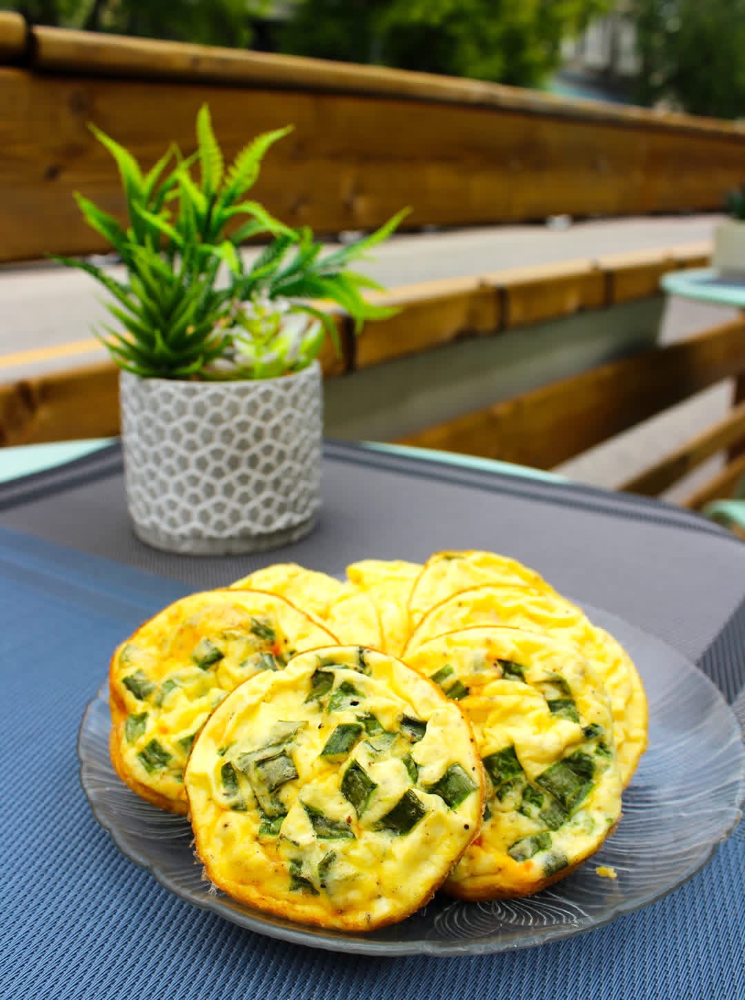 Fresh egg bites on the patio